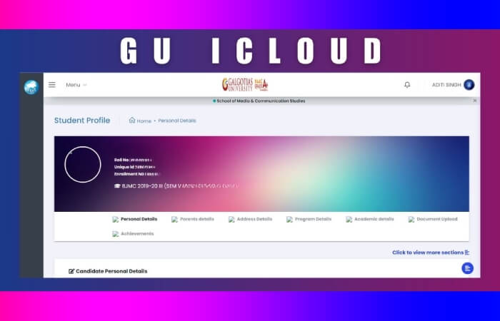 GU iCloud Login-CMS portal for Galgotias University students