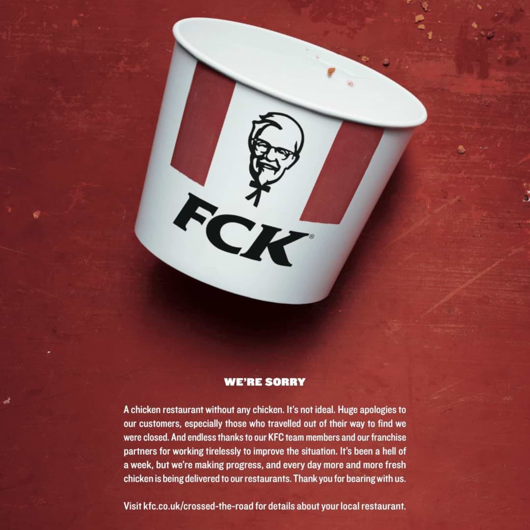 KFC — "FCK" Apology Ad